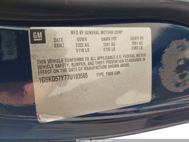 2007 CADILLAC DTS 1G6KD57Y77U183585 Photo 8