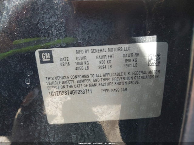 1G1ZB5ST4GF233711 Chevrolet lfv - di: direct injection, vvt, gen1 gmna