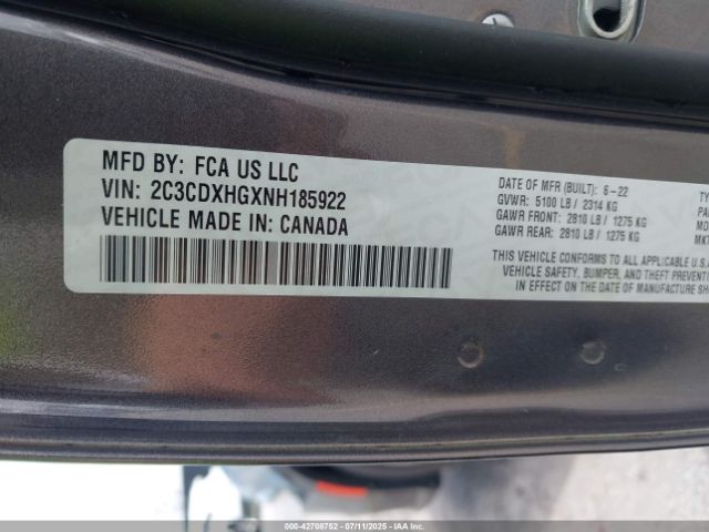 2022 DODGE CHARGER 2C3CDXHGXNH185922 Photo 8