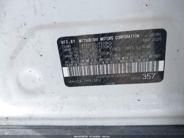 2020 MITSUBISHI OUTLANDER SPORT JA4AR3AU9LU030697 Photo 8