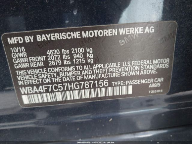 2017 BMW 430I GRAN COUPE WBA4F7C57HG787156 Photo 8