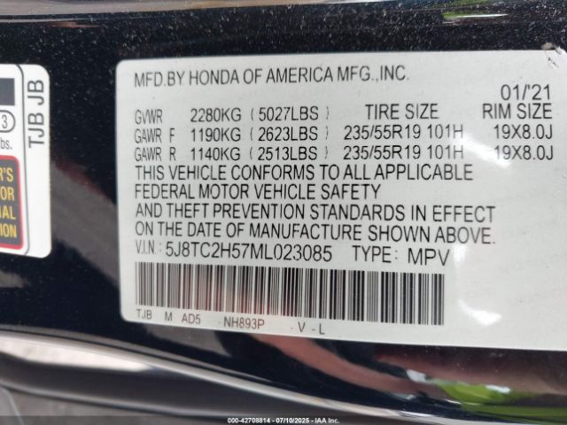 2021 ACURA RDX 5J8TC2H57ML023085 Photo 8