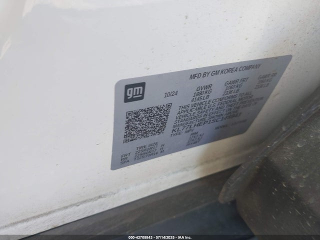 KL77LHEP1SC148943 Chevrolet lbp