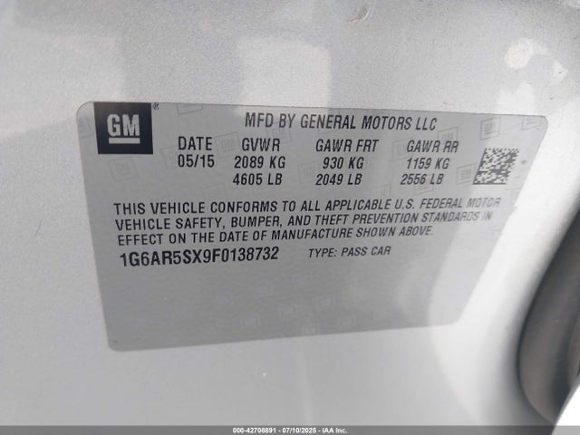 1G6AR5SX9F0138732 Cadillac ltg