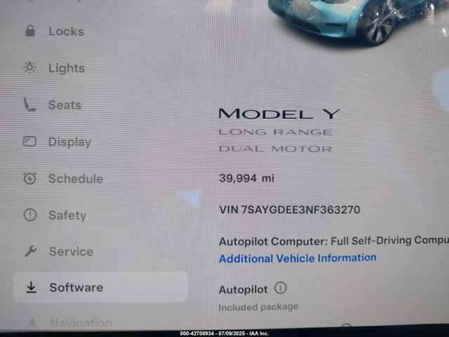 2022 TESLA MODEL Y 7SAYGDEE3NF363270 Photo 6