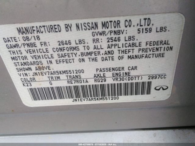 2019 INFINITI Q50 JN1EV7AR5KM551200 Photo 8