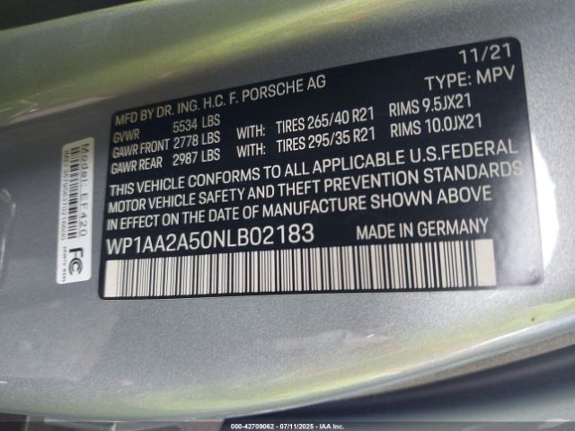 2022 PORSCHE MACAN WP1AA2A50NLB02183 Photo 8