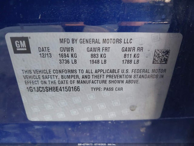 1G1JC5SH8E4150166 Chevrolet luw