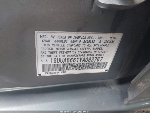 2000 ACURA TL 19UUA5661YA063767 Photo 8