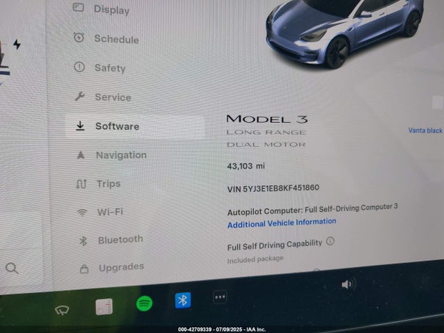 5YJ3E1EB8KF451860 Tesla MODEL 3