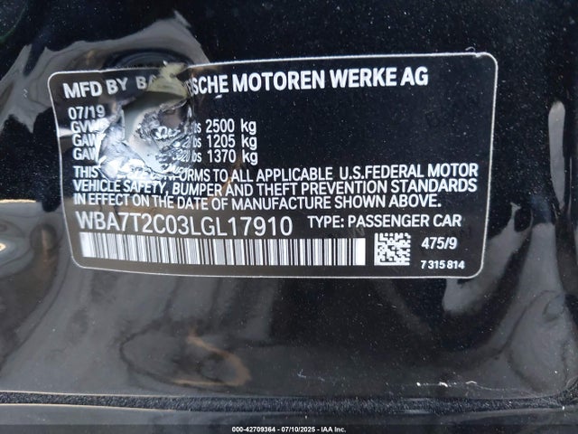 WBA7T2C03LGL17910 BMW 740I