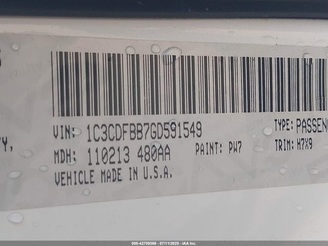 1C3CDFBB7GD591549 Dodge Dart