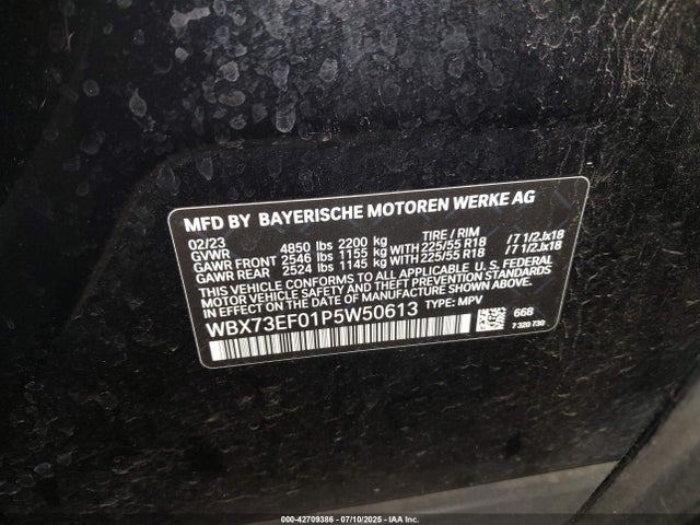 BMW X1 2023 WBX73EF01P5W50613 Image 9