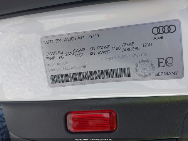 WAUC4CF52KA072298 Audi 2019