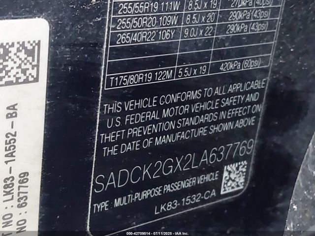 2020 JAGUAR F-PACE SADCK2GX2LA637769 Photo 8