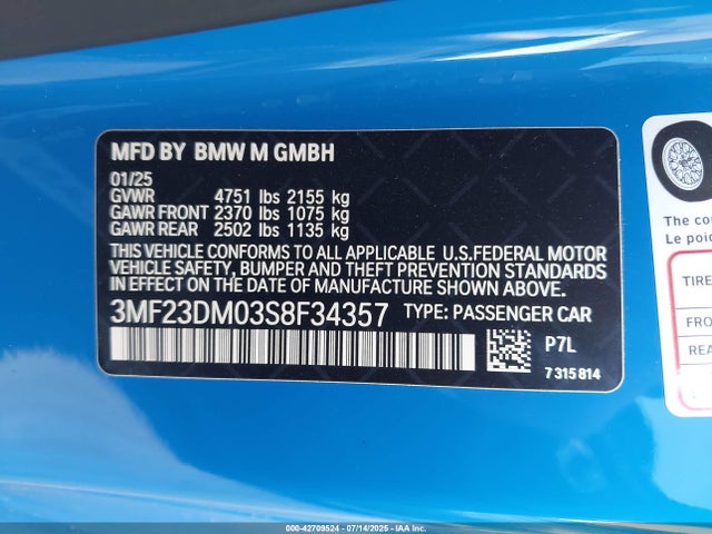BMW M2 2025 3MF23DM03S8F34357 Image 9
