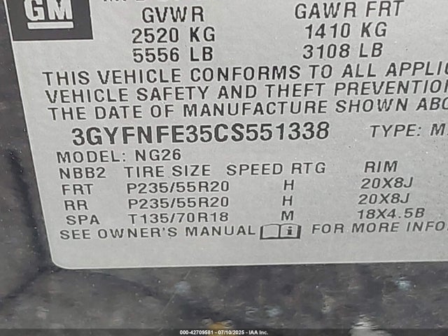 2012 CADILLAC SRX 3GYFNFE35CS551338 Photo 8