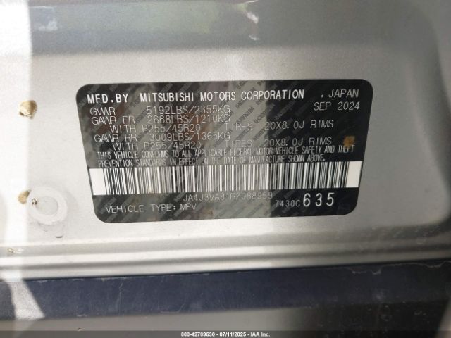 2024 MITSUBISHI OUTLANDER JA4J3VA81RZ088959 Photo 8