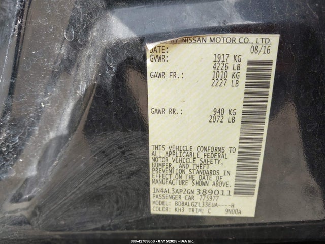 1N4AL3AP2GN389011 Nissan 2016