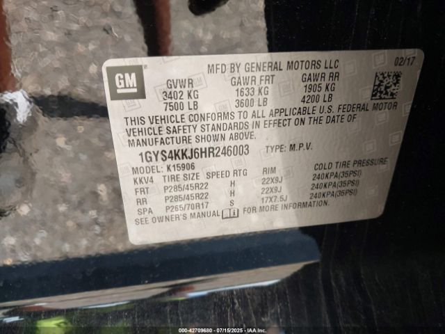 2017 CADILLAC ESCALADE ESV 1GYS4KKJ6HR246003 Photo 8