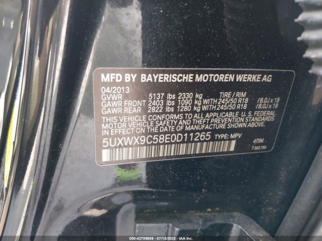 2014 BMW X3 5UXWX9C58E0D11265 Photo 8