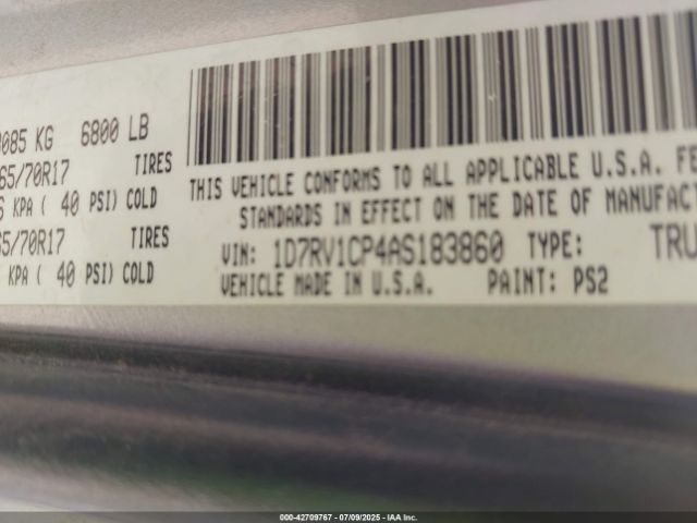 2010 DODGE RAM 1500 1D7RV1CP4AS183860 Photo 8