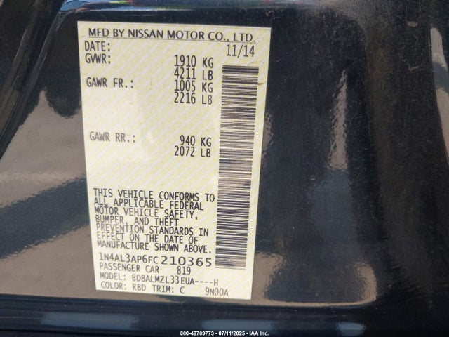 Nissan 2015 2015 1N4AL3AP6FC210365 Image 9