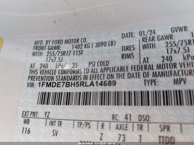 2024 FORD BRONCO 1FMDE7BH5RLA14689 Photo 8