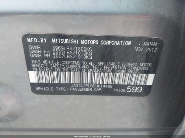 2013 MITSUBISHI LANCER JA32U2FU3DU014488 Photo 8