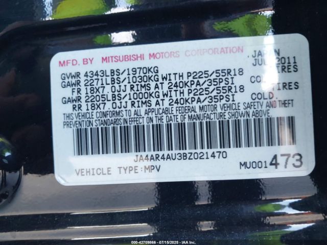 2011 MITSUBISHI OUTLANDER SPORT JA4AR4AU3BZ021470 Photo 8