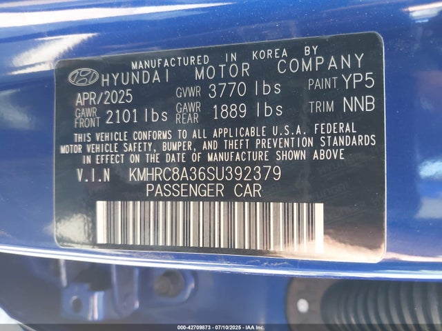 Hyundai mpi gamma ii 2025 KMHRC8A36SU392379 Image 9