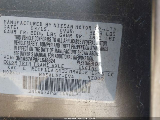 2015 NISSAN SENTRA 3N1AB7AP8FL648624 Photo 8