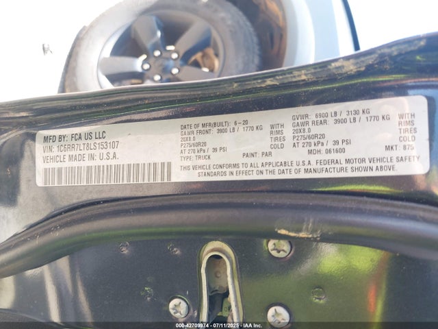 RAM 2020 2020 1C6RR7LT8LS153107 Image 9
