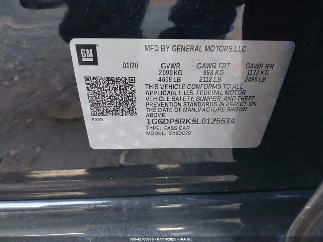 1G6DP5RK5L0125534 Cadillac lsy