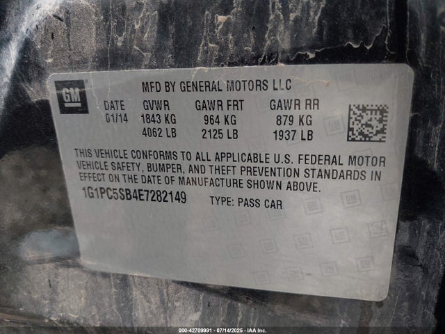 Chevrolet LUV 2014 1G1PC5SB4E7282149 Image 9