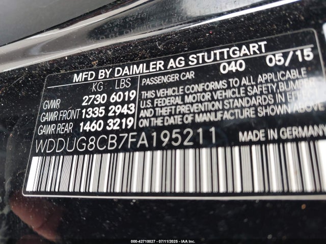 Mercedes-Benz S-Class 2015 WDDUG8CB7FA195211 Image 9