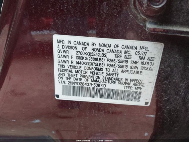 2007 ACURA MDX 2HNYD28437H539710 Photo 8