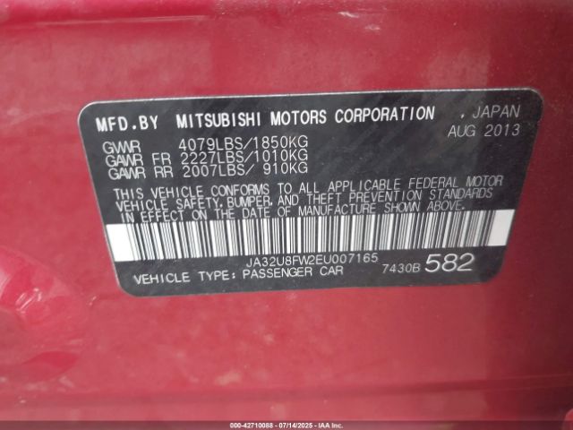 2014 MITSUBISHI LANCER JA32U8FW2EU007165 Photo 8