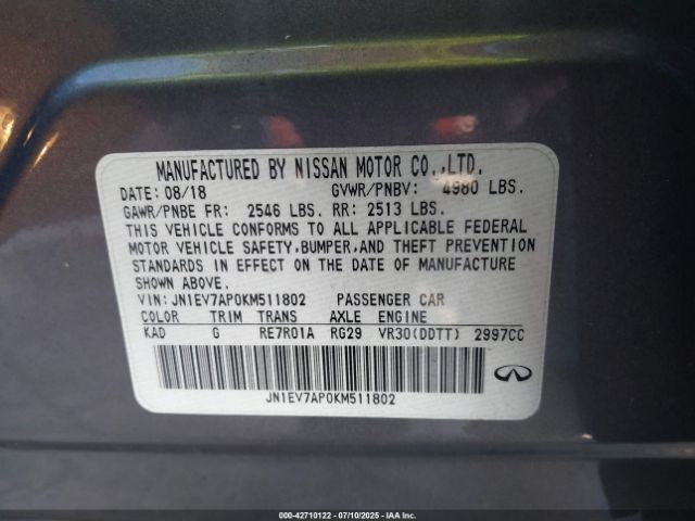 2019 INFINITI Q50 JN1EV7AP0KM511802 Photo 8