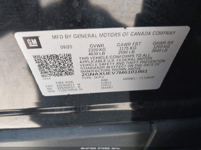 Chevrolet lyx 2021 2GNAXUEV7M6101861 Image 9