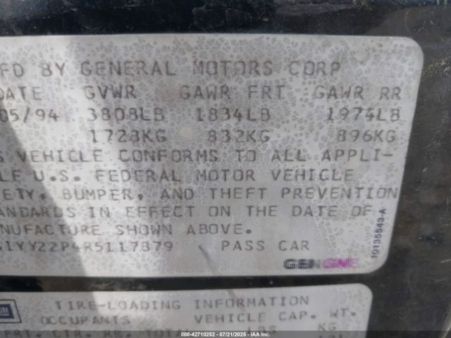 1994 CHEVROLET CORVETTE 1G1YY22P4R5117879 Photo 8