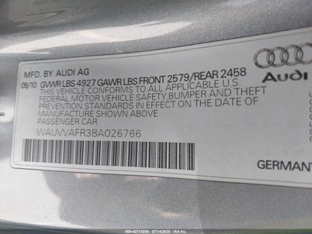 2011 AUDI S5 WAUVVAFR3BA026766 Photo 8