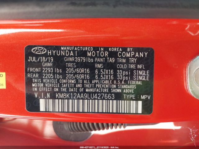 2020 HYUNDAI KONA KM8K12AA9LU427663 Photo 8