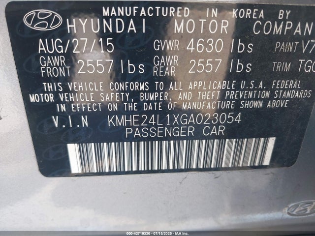 KMHE24L1XGA023054 Hyundai dohc gdi nu