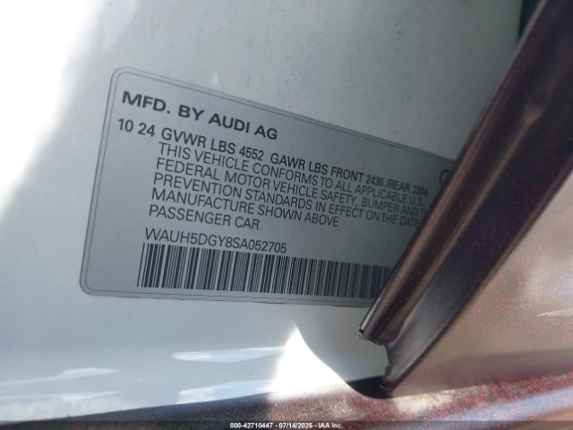 2025 AUDI S3 WAUH5DGY8SA052705 Photo 8