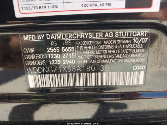 2008 MERCEDES-BENZ S 550 WDDNG71X88A180135 Photo 8