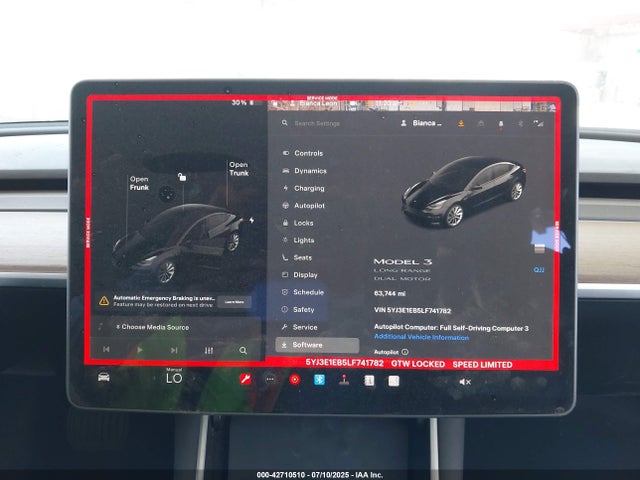 5YJ3E1EB5LF741782 Tesla 2020