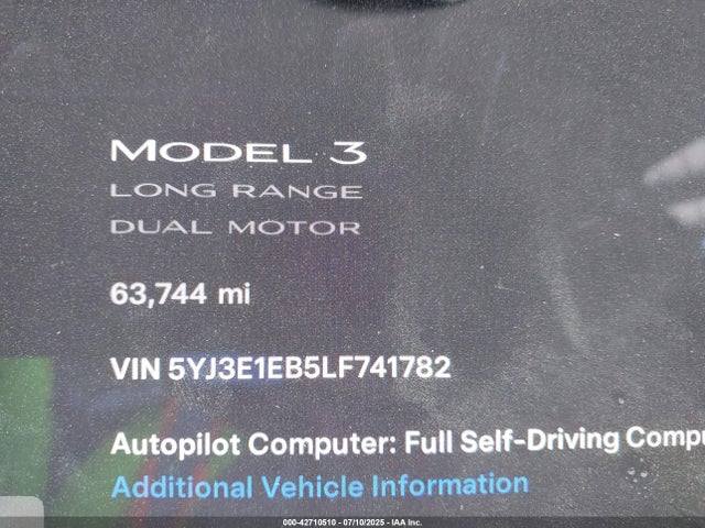 2020 TESLA MODEL 3 5YJ3E1EB5LF741782 Photo 8