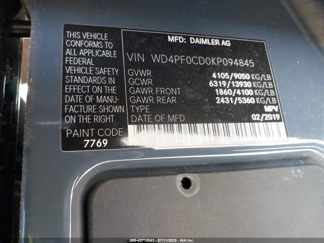 Mercedes-Benz om 642 with brake assist 2019 WD4PF0CD0KP094845 Image 9
