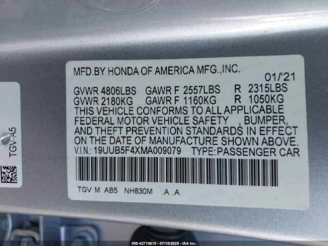 2021 ACURA TLX 19UUB5F4XMA009079 Photo 8